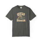 Pepper colored Gentle Giant pickleball t-shirt with distressed cream vintage typography.