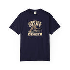Navy colored Gentle Giant pickleball t-shirt with distressed cream vintage typography.